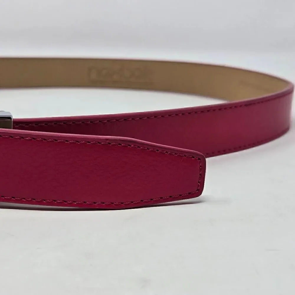 NEXBELT GOLF HIDDEN MARKER PINK LEATHER WOMENS BELT NO HOLES SIZE 00-8 EUC